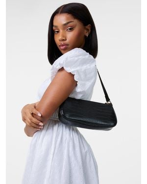 Pink Vanilla Broderie Puff Sleeve Mini Dress With Shorts - White