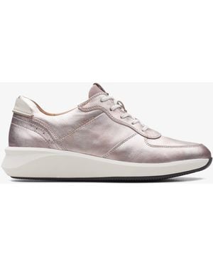 Clarks Un Rio Sprint Platinum Trainers - White