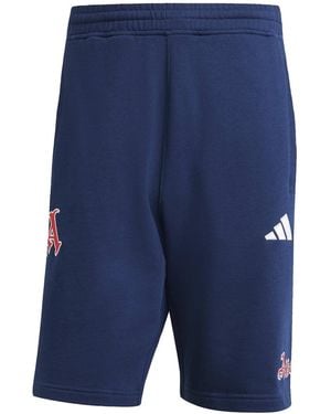 adidas Afc Us Logo Print Soccer Sweat Shorts - Blue