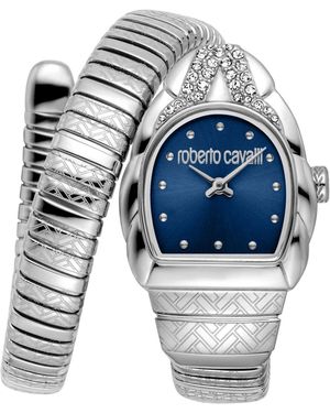 Roberto Cavalli Aurora Quartz Stainless Steel Bracelet Watch - Blue