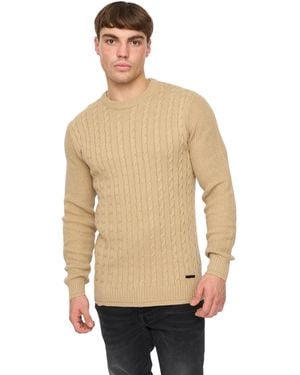 Crosshatch Kabstars Kabelgebreide Pullover - Naturel
