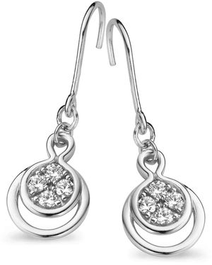 Orphelia 925 Sterling Drop Earrings - White