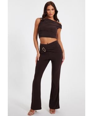 Quiz Buckle Detail Trousers - Blue