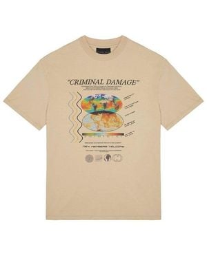 Criminal Damage Phase Rave Poster T-Shirt - Natural