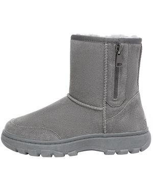 EVER AU Starling Zipper Short Boots - Grey