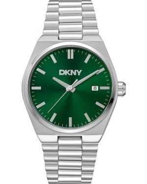 DKNY Date Dial Stainless Steel Bracelet Watch - Green