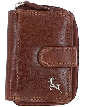 Ashwood Leather Real Compact Purse - Brown