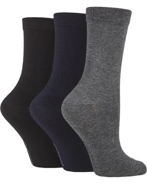 Sock Shop 3 Pack Ladies Plain Bamboo Socks - Black