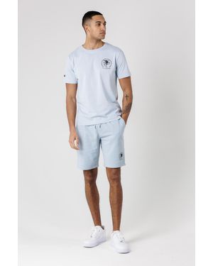 Tokyo Laundry Light Athletics Club Logo T-Shirt And Jogger Short Set - Blue