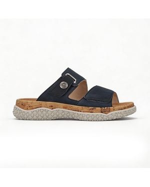 Rieker V0300 Cross Strap Sandals Leather - Blue