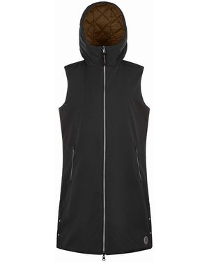 Museum Solid Patterned Hooded Gilet - Black