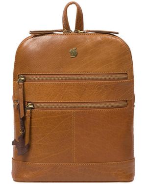 Conkca 'Francisca' Dark Leather Backpack - Brown