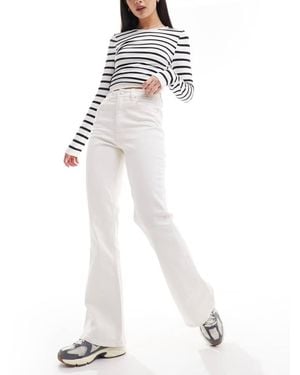 ASOS Mid Rise Flare Jeans - White