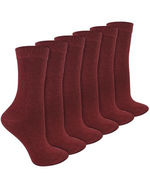 Sock Snob 6-Pack Sokken Van Bamboe En Merinowolmix - Rood