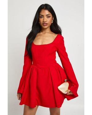 Boohoo Structured Corset Skater Dress