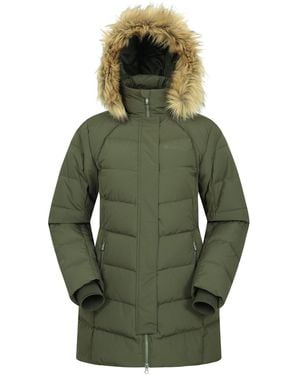Mountain Warehouse Ladies Isla Ii Long Down Jacket (Dark) - Green