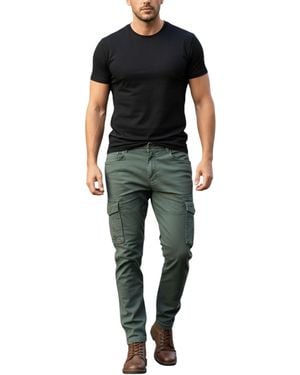 Other Cargo Trousers Regular Fit Casual Stretch Cotton Combat Work Trousers - Green