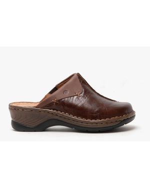 Josef Seibel Catalonia 48 Ladies Leather Mule Clogs Brasil - Brown