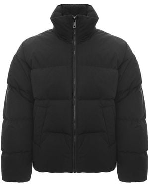DIESEL Oversizer Puffer Jacket With Logo Back - Black
