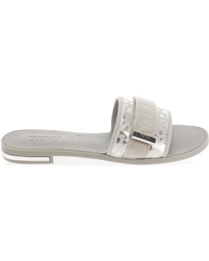DKNY Dames Essential Halcott Wezli Flat Slider In Zilver - Wit