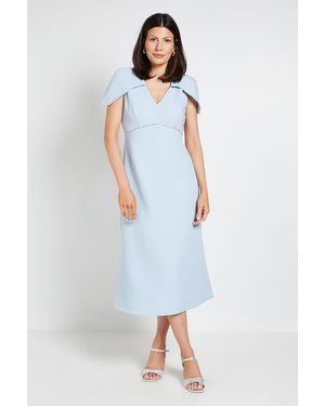 Wallis Diamante Trim Cape Midi Dress - White