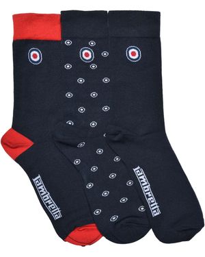Lambretta Paisley Socks (Pack Of 3) - Blue