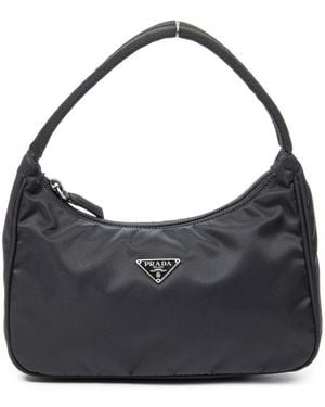 Prada Vintage Mini Zip Hobo Shoulder Bag - Blue