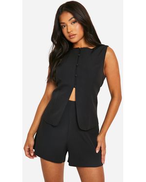 Boohoo Petite Tailored Waistcoat - Black