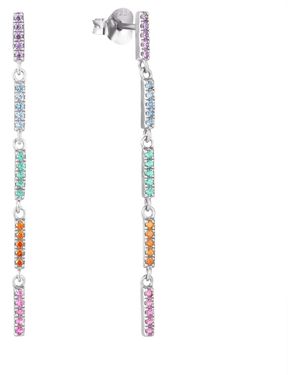 SEOL + GOLD Sterling Cz Drop Stud Earrings - White