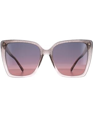 Jimmy Choo Cat Eye Nude Glitter Fuchsia Lessie/S - Purple