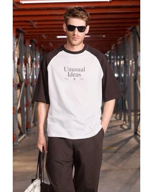 Grimelange Printed Crew Neck T-Shirt - Brown