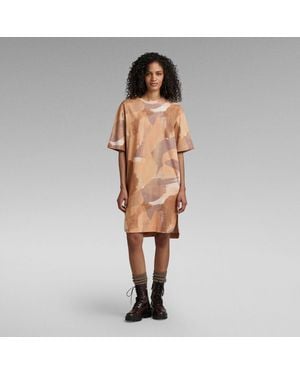 G-Star RAW G-Star Raw Boxy U Tee Allover Dress - Brown