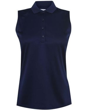 Callaway Apparel Sleeveless Knit Polo Shirt Ladies - Blue