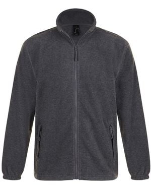 Sol's North Full Zip Outdoor Fleece Jacket Marl) - Grey