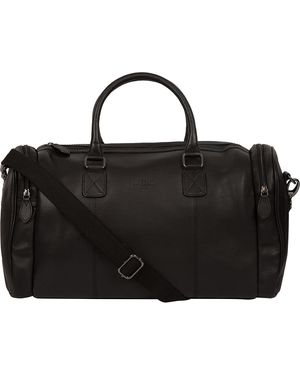 Cultured London Ocean' Leather Holdall - Black