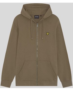 Lyle & Scott Loopback Cotton Full Zip Hoodie - Natural