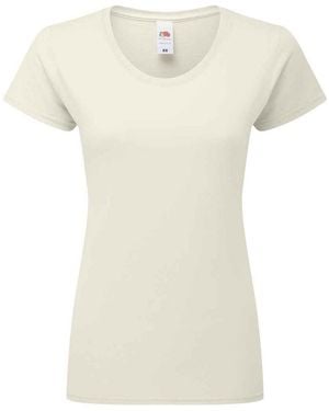 Fruit Of The Loom Ladies Fit Ringspun Premium Tshirt Cotton - Natural