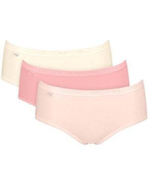 Sloggi Basic+ Midi 3 Pack Briefs - Pink