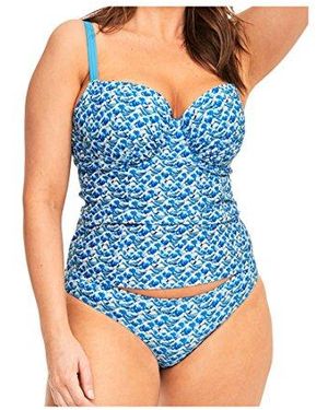Curvy Kate Riptide Padded Balcony Tankini Top - Blue