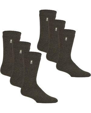 Heat Holders 6 Pairs Original Thick Winter Thermal Socks For Cold Weather - Green