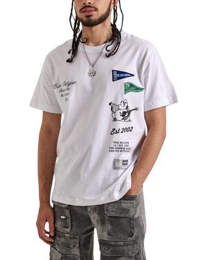 TRUE RELIGION T Shirts Short Sleeve Horseshoe Summer Crew Neck Tee - White
