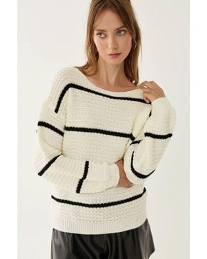 Hiccup Loose Fit Striped Knit Jumper - Natural