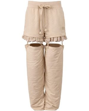 PUMA X Rihanna Fenty Suspenders Track Trousers Cotton - Natural