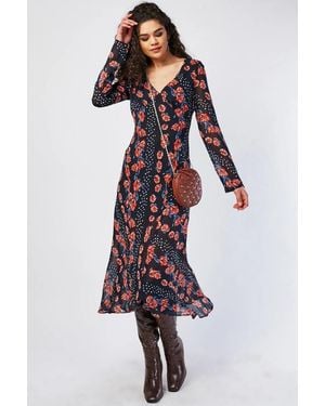 TOPSHOP Floral Midi Maxi Dress - White