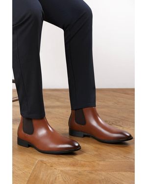 Where's That From Wheres 'Henry' Formal Slip On Classic Chelsea Ankle Boots - Black
