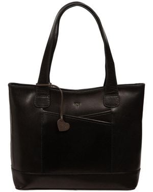 NiNa Amora 'Maissa' Leather Tote Bag - Black