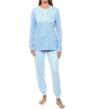 Kisses&Love Klp1 Long-Sleeved Winter Pyjamas - Blue