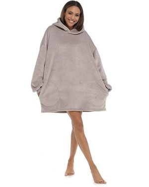 Sleep Snob Ladies Soft Touch Fleece Snuggle Hoodie For Winter - Grey