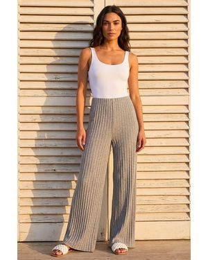 D.u.s.k Pleated Wide Leg Stretch Trouser - Natural
