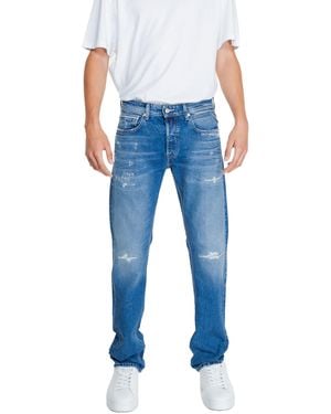 Replay Anbass Relaxed Fit Distressed Jeans - Blue